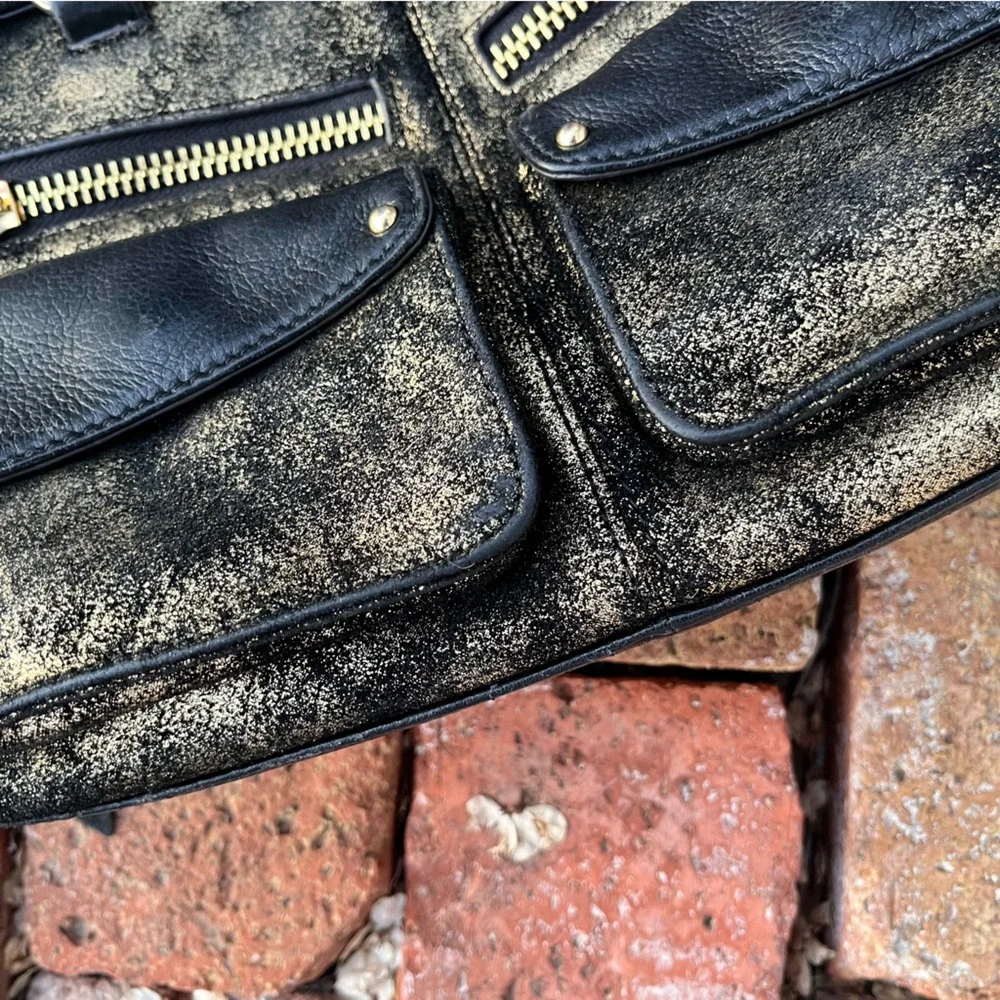 Aimee Kestenburg Black and Gold Women's Handbag - Picture 2 of 8